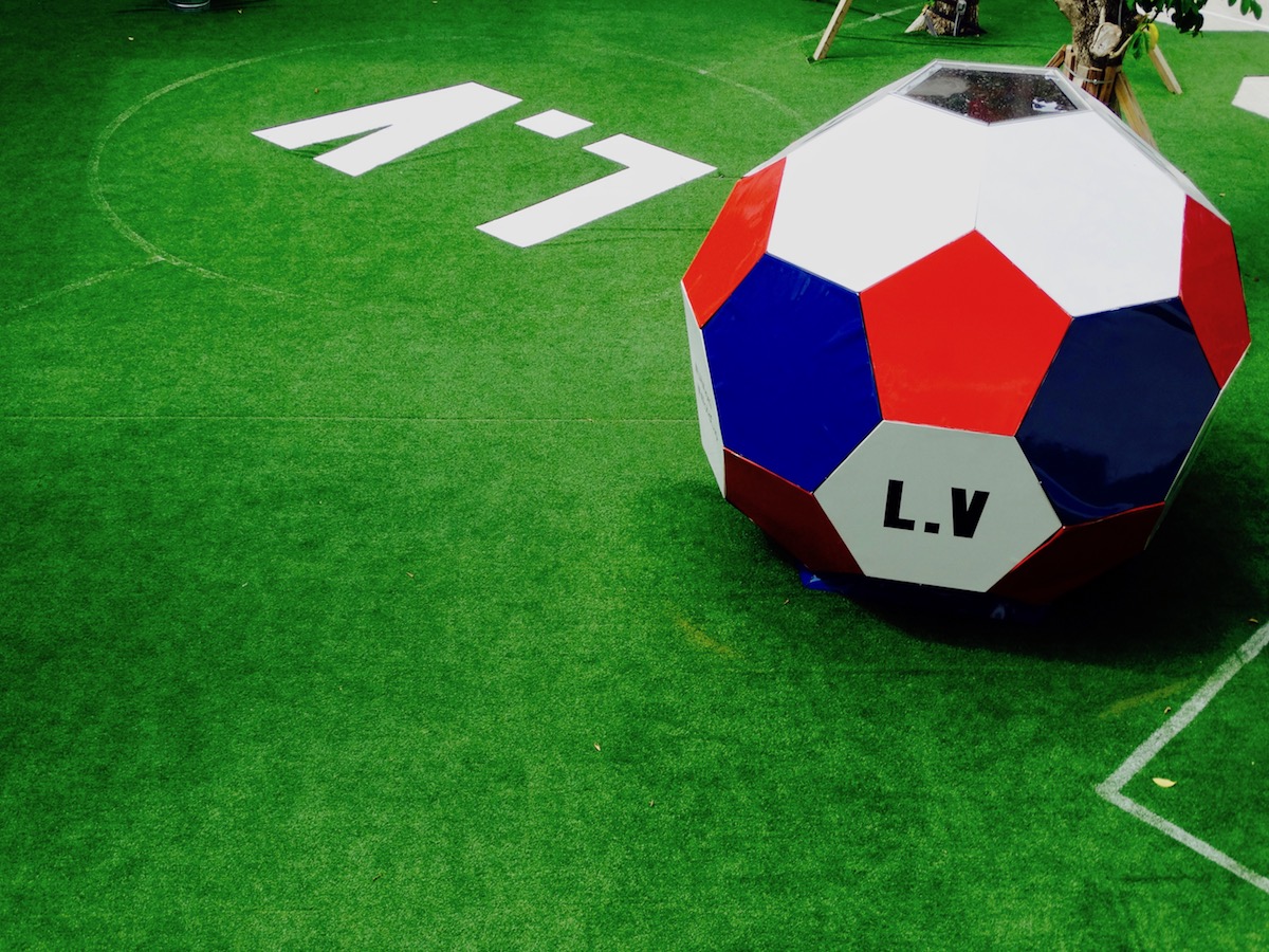 Louis Vuitton and the FIFA World Cup association transform the famous  Paradise Plaza of the Miami Design District into a football field. – Miami  Niche
